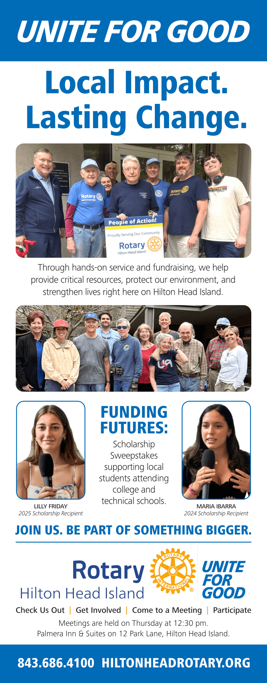 Sweepstakes banner: Local Impact, Lasting Change.